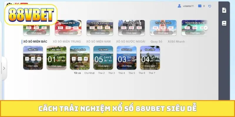 Cách trải nghiệm xổ số 88VBET siêu dễ