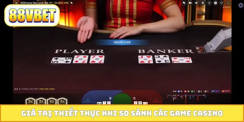 Giá trị thiết thực khi so sánh các game Casino