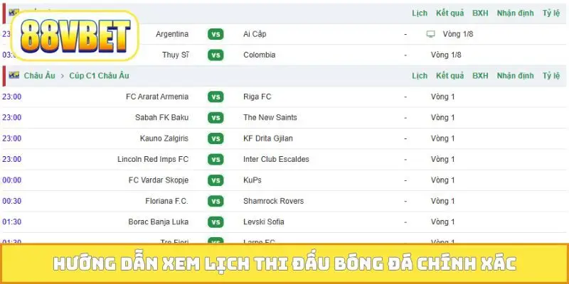 Hướng dẫn xem lịch thi đấu bóng đá chính xác